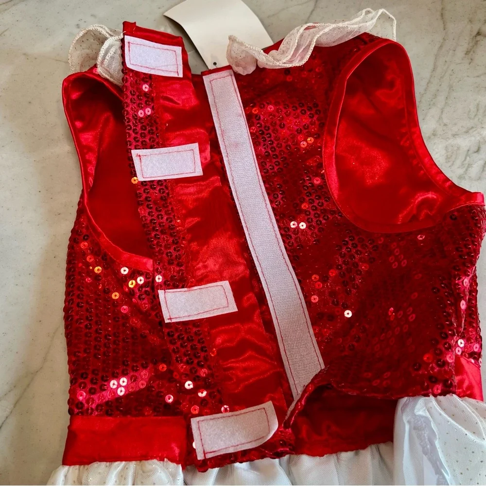 FRISCO XL Red Sequin Tulle Dog Dress Christmas Valentine Holiday Costume NWT